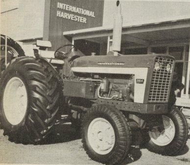 Farmall 564 tractor, black and white photo