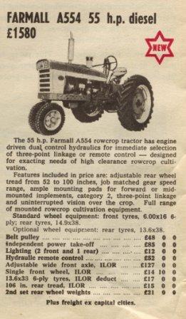 1965 advertisement for the new A554